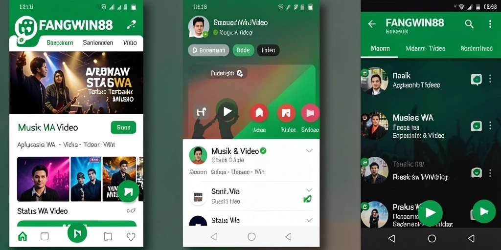 Tampilan antarmuka FANGWIN88 untuk memilih video status WA.