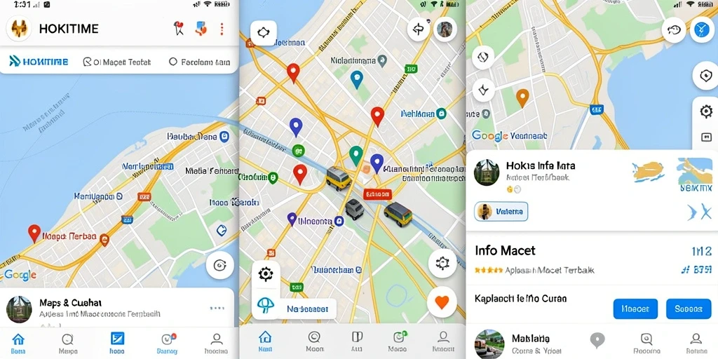 Antarmuka HOKITIME menampilkan informasi kemacetan secara jelas.