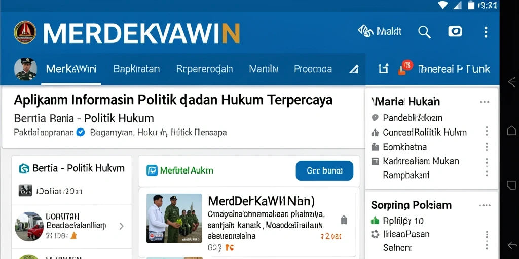 Antarmuka aplikasi MERDEKAWIN yang informatif dan intuitif.