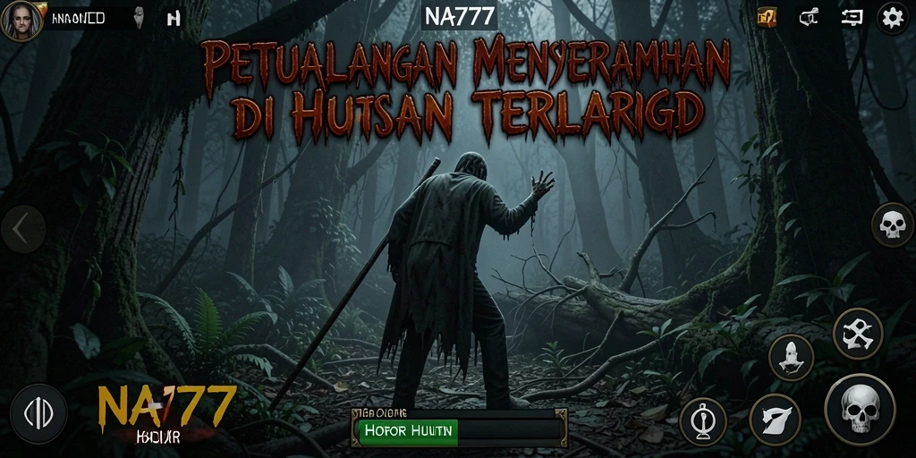 Tampilan antarmuka menakutkan dalam game Horor Hutan NA777.