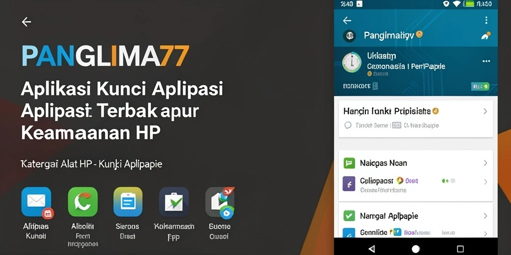 Tampilan antarmuka pengguna <strong>PANGLIMA77</strong> yang intuitif untuk mengunci aplikasi.