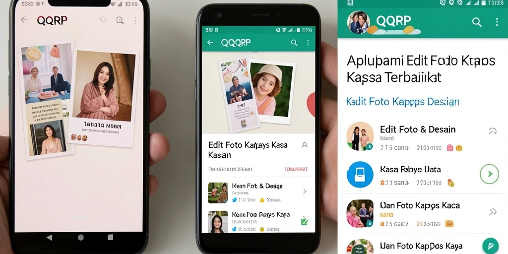 Antarmuka intuitif aplikasi QQRP untuk Edit Foto Kertas Kaca.